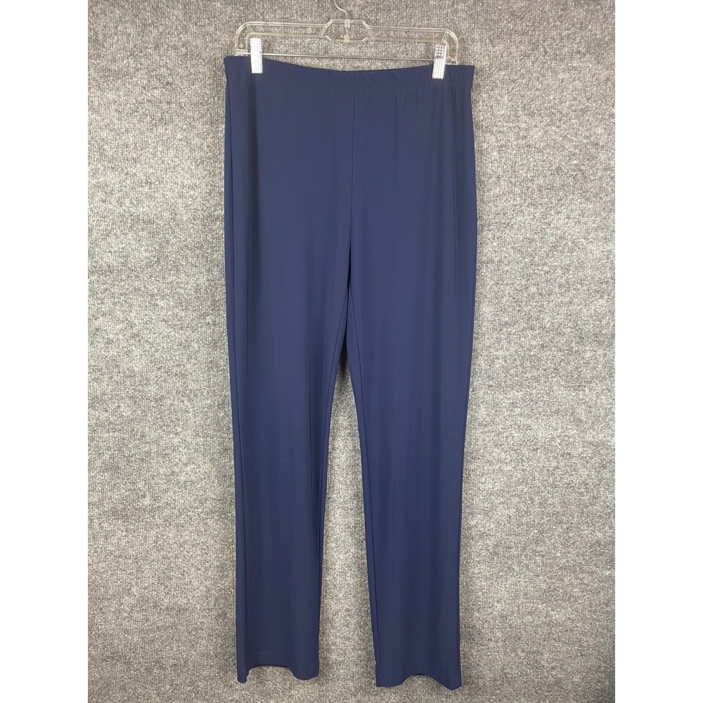 Clara Sunwoo Pants Women XL Navy Blue Excellent Stretch Straight Leg Jersey